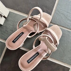 BCBGMaxAzria Tan Sandals with Modern Hardware